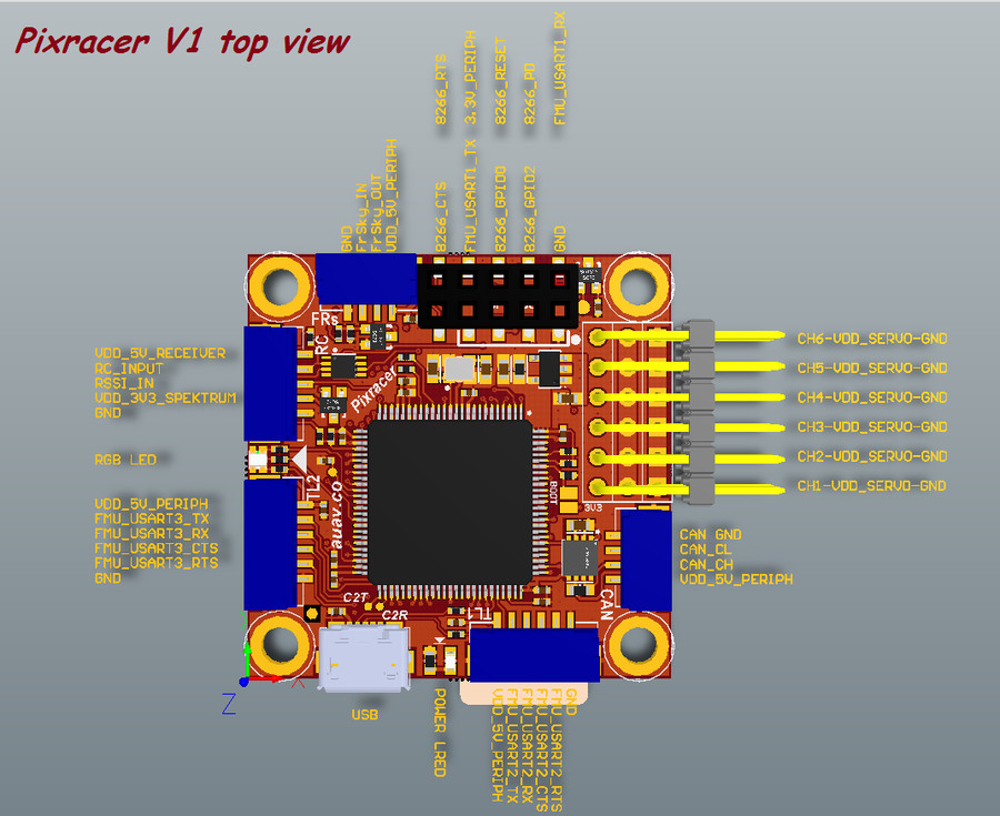 Pixracer Board top